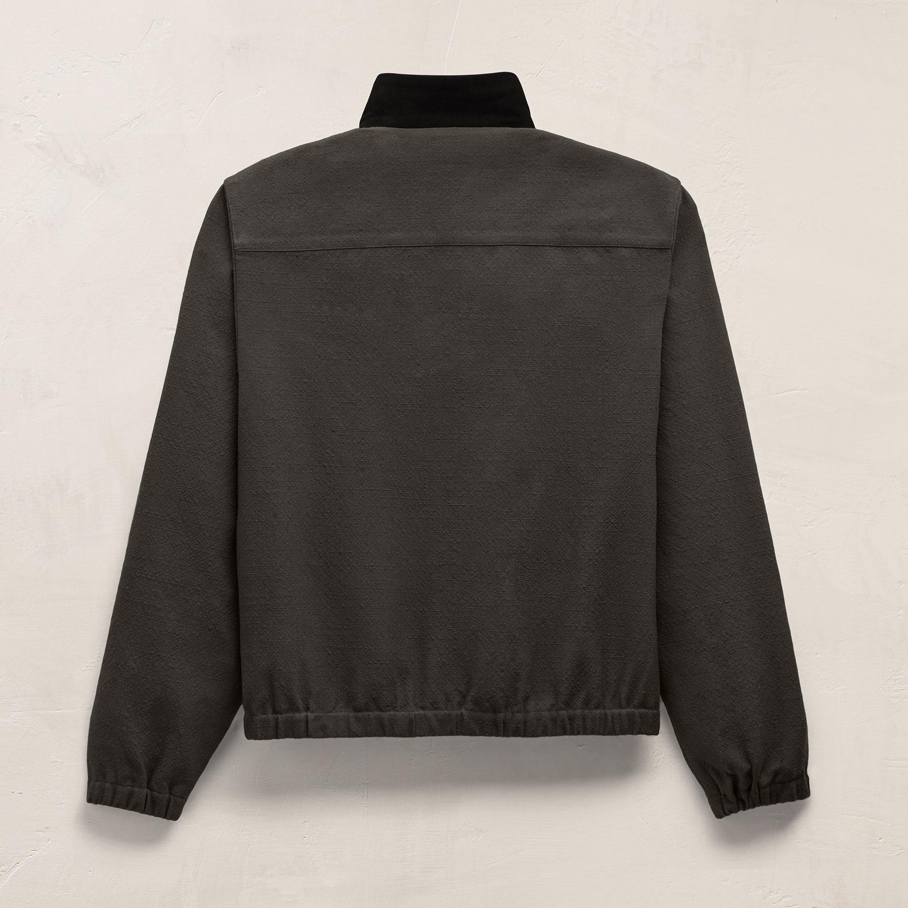 Suede Trimmed Track Jacket - Dark Olive/Black - Image 7