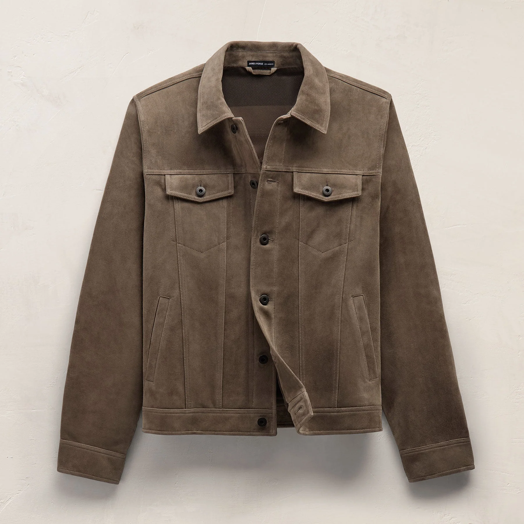 Suede Trucker Jacket - Caribou - Image 6