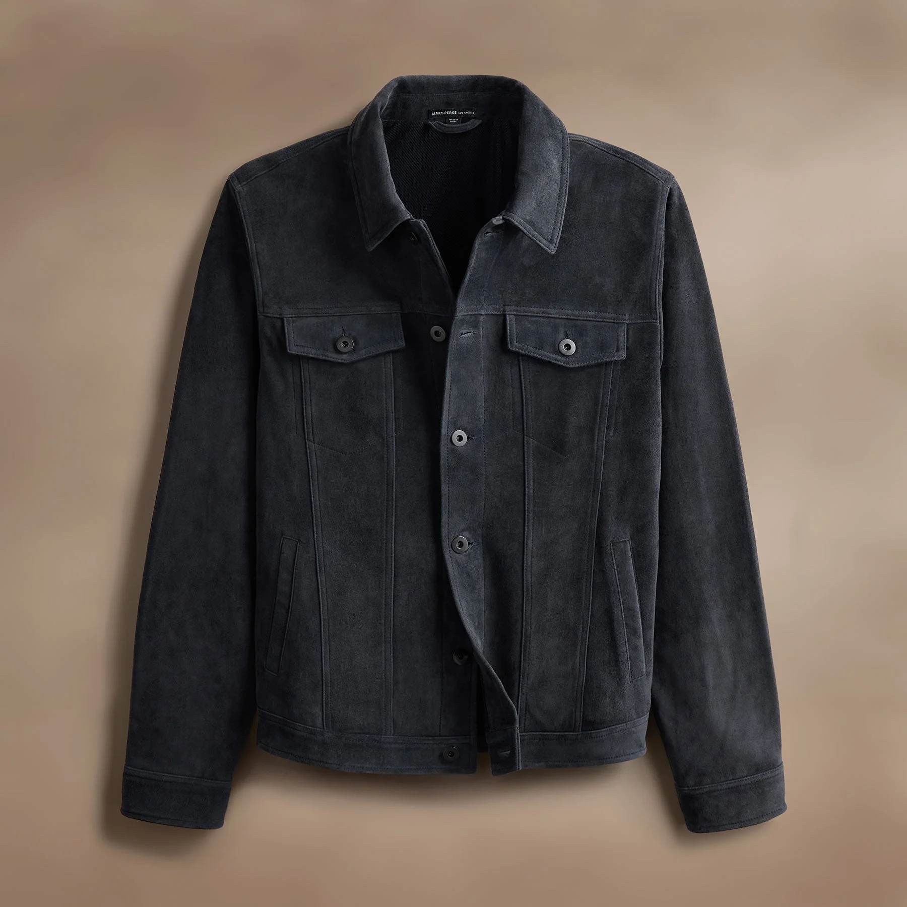 Suede Trucker Jacket - Smokey Grey - Image 6