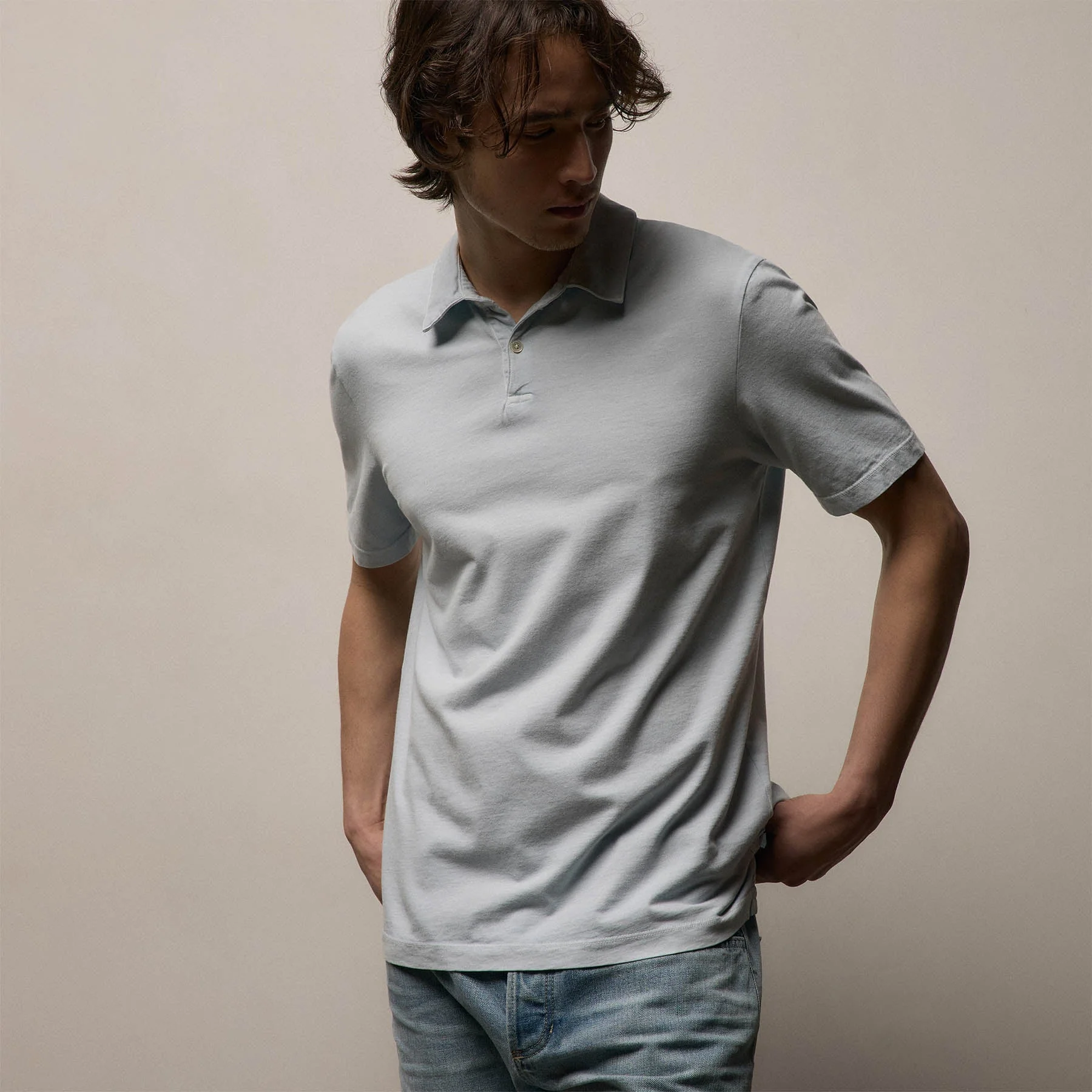 Sueded Jersey Polo - Memory Pigment - Image 4