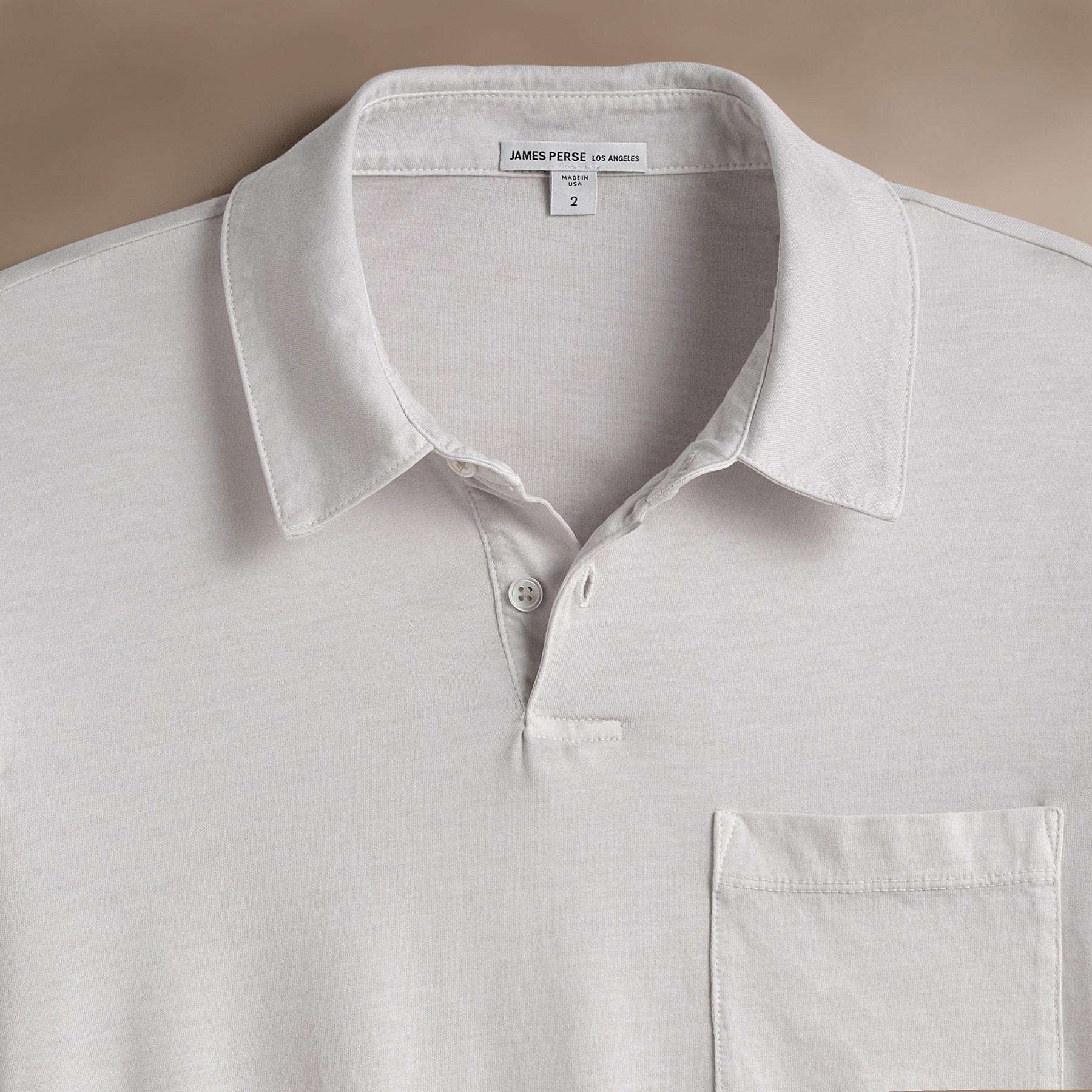 Sueded Jersey Rugby Polo - Light Mist Pigment - Image 2