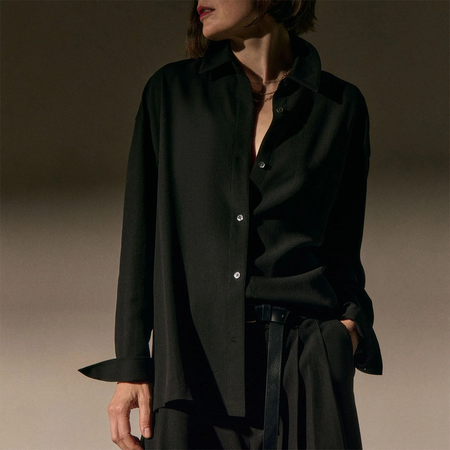 Tencel Wool Blouse - Black