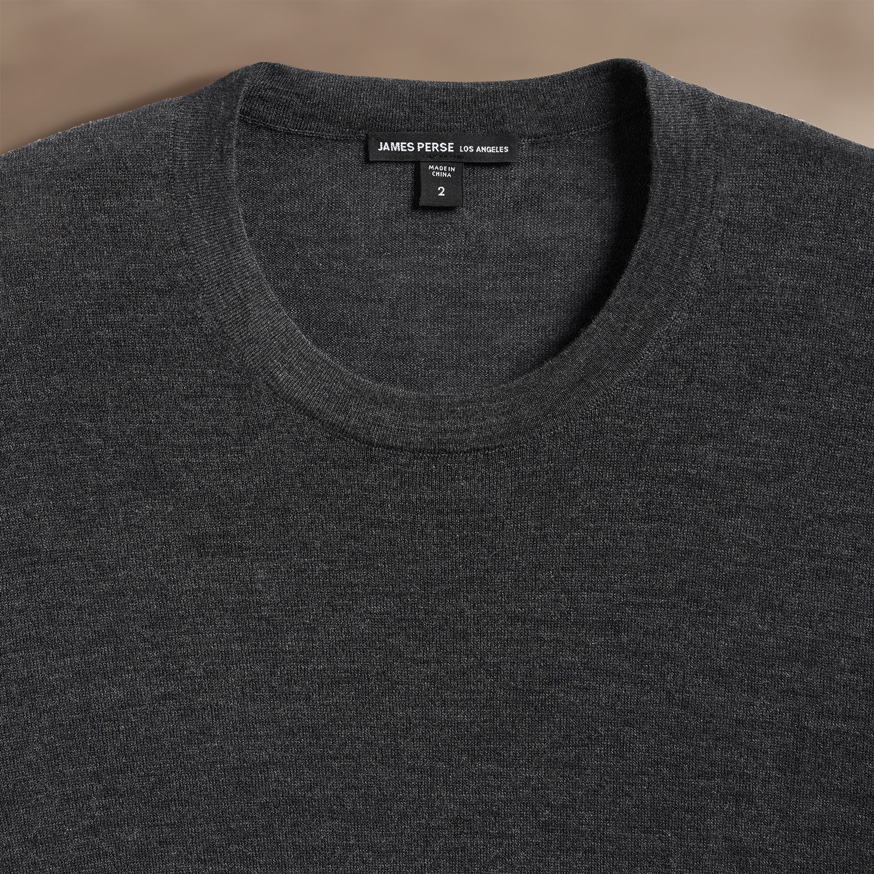 Ultrafine Cashmere Tipped Crew - Coal/Light Heather Grey - Image 4