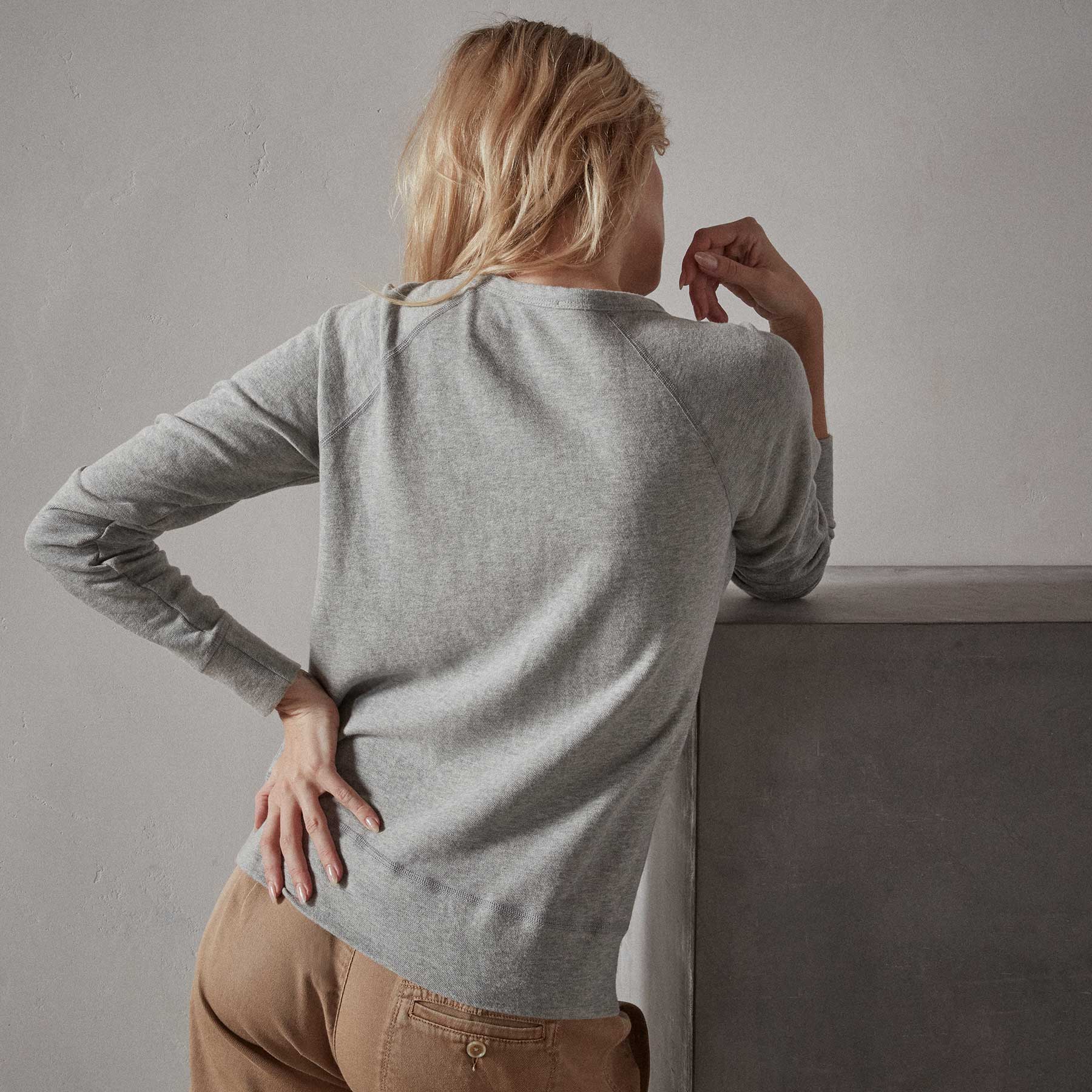 Vintage French Terry Sweatshirt - Heather Grey - Image 4