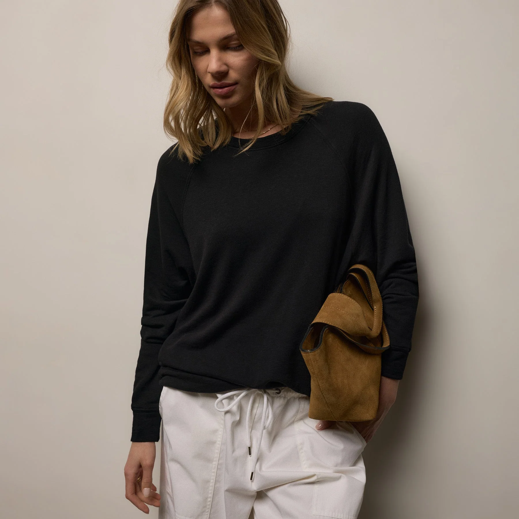 Vintage French Terry Relaxed Sweatshirt - Black - Image 6