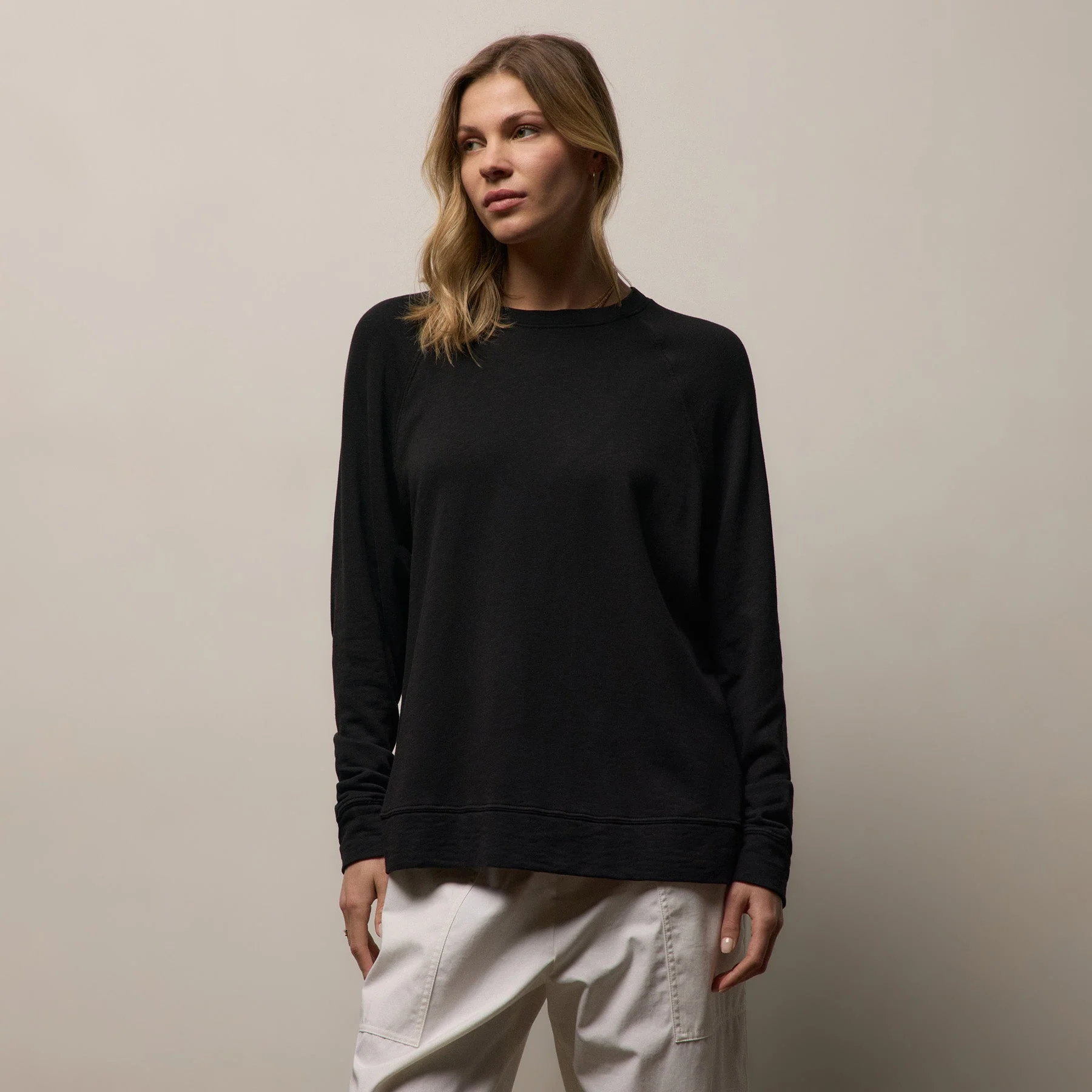 Vintage French Terry Relaxed Sweatshirt - Black - Image 8