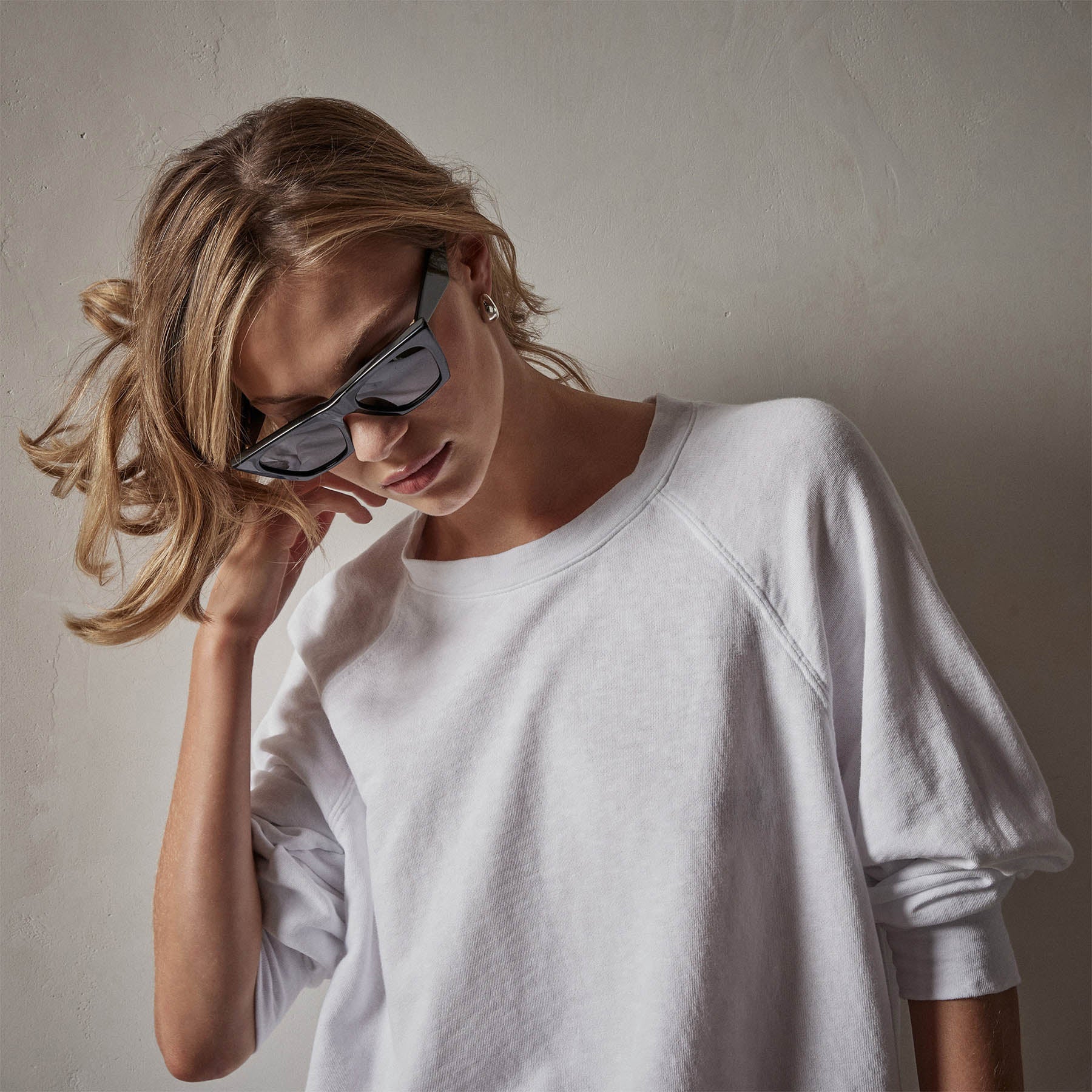 Vintage French Terry Relaxed Sweatshirt - White - Image 3
