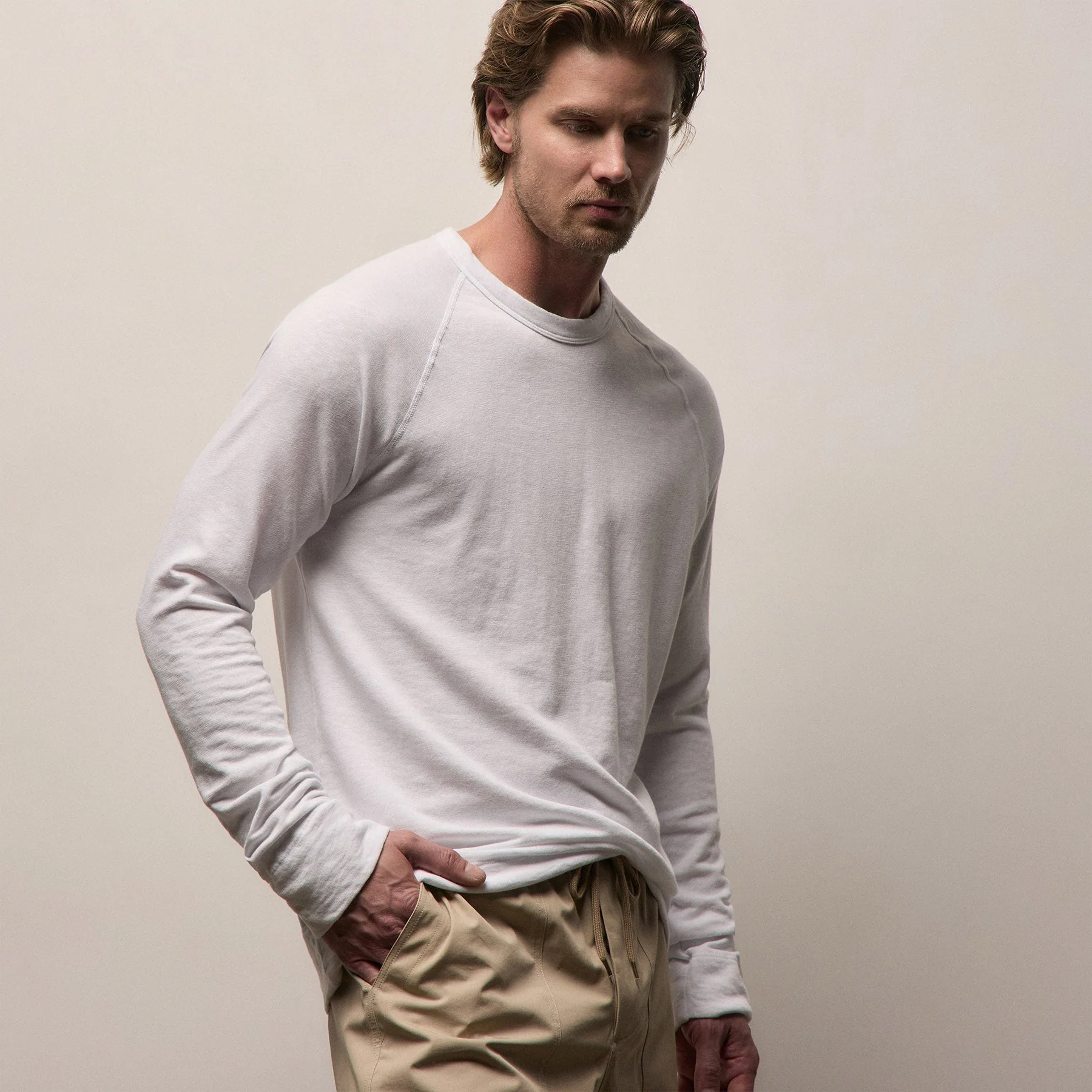 Vintage French Terry Sweatshirt - White - Image 6