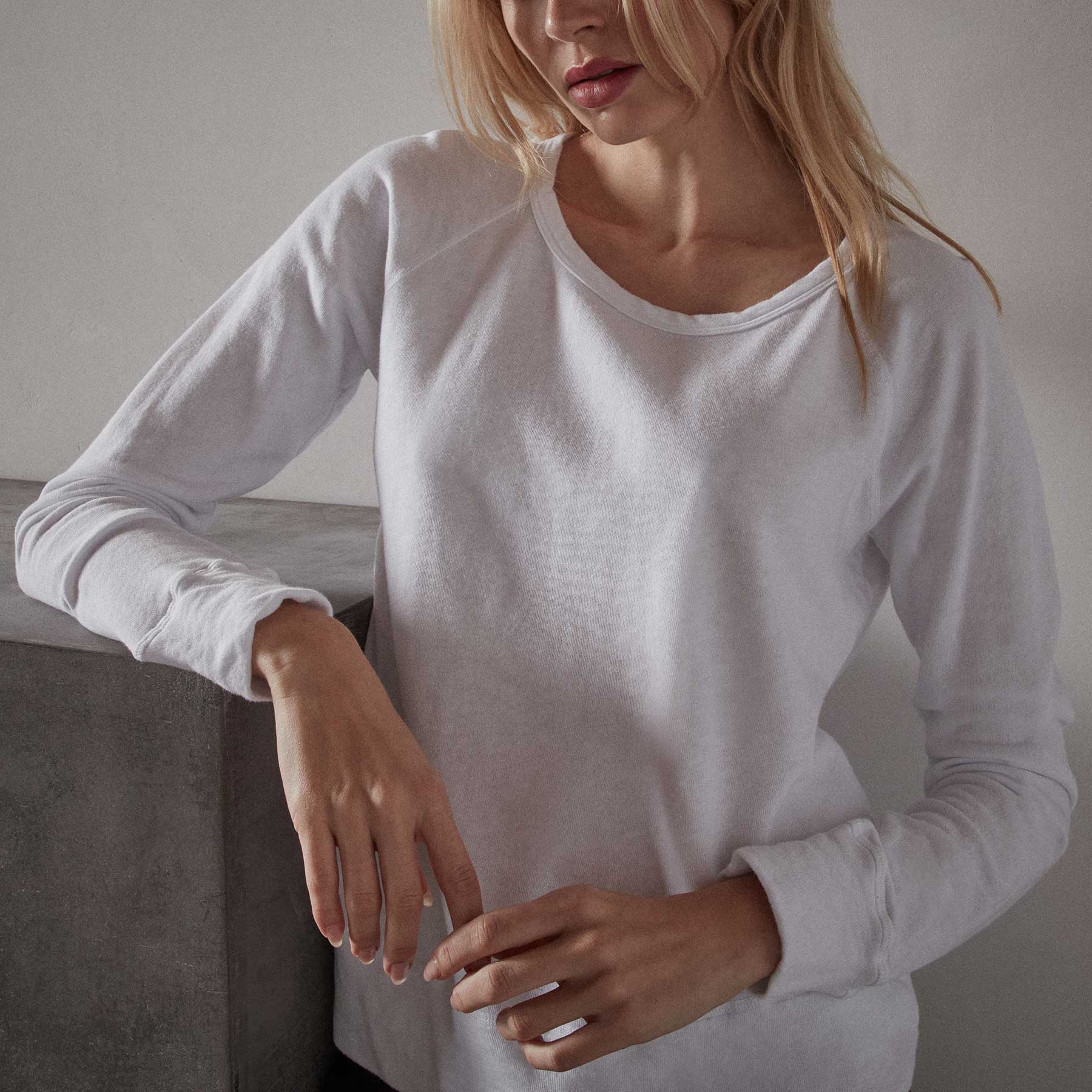Vintage French Terry Sweatshirt - White - Image 3