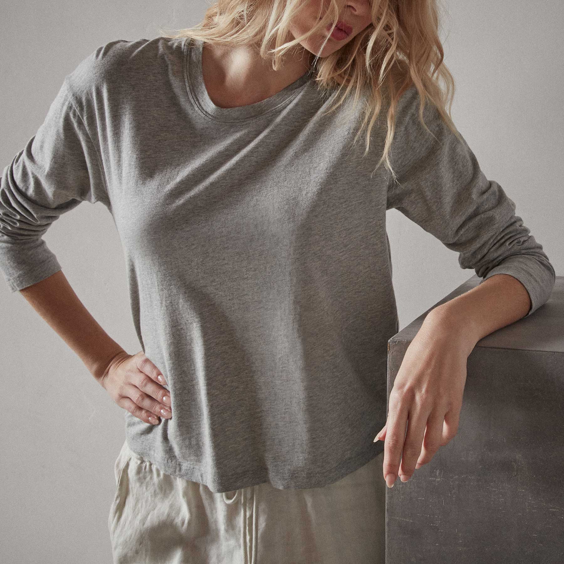 Vintage Boxy Tee - Heather Grey - Image 3