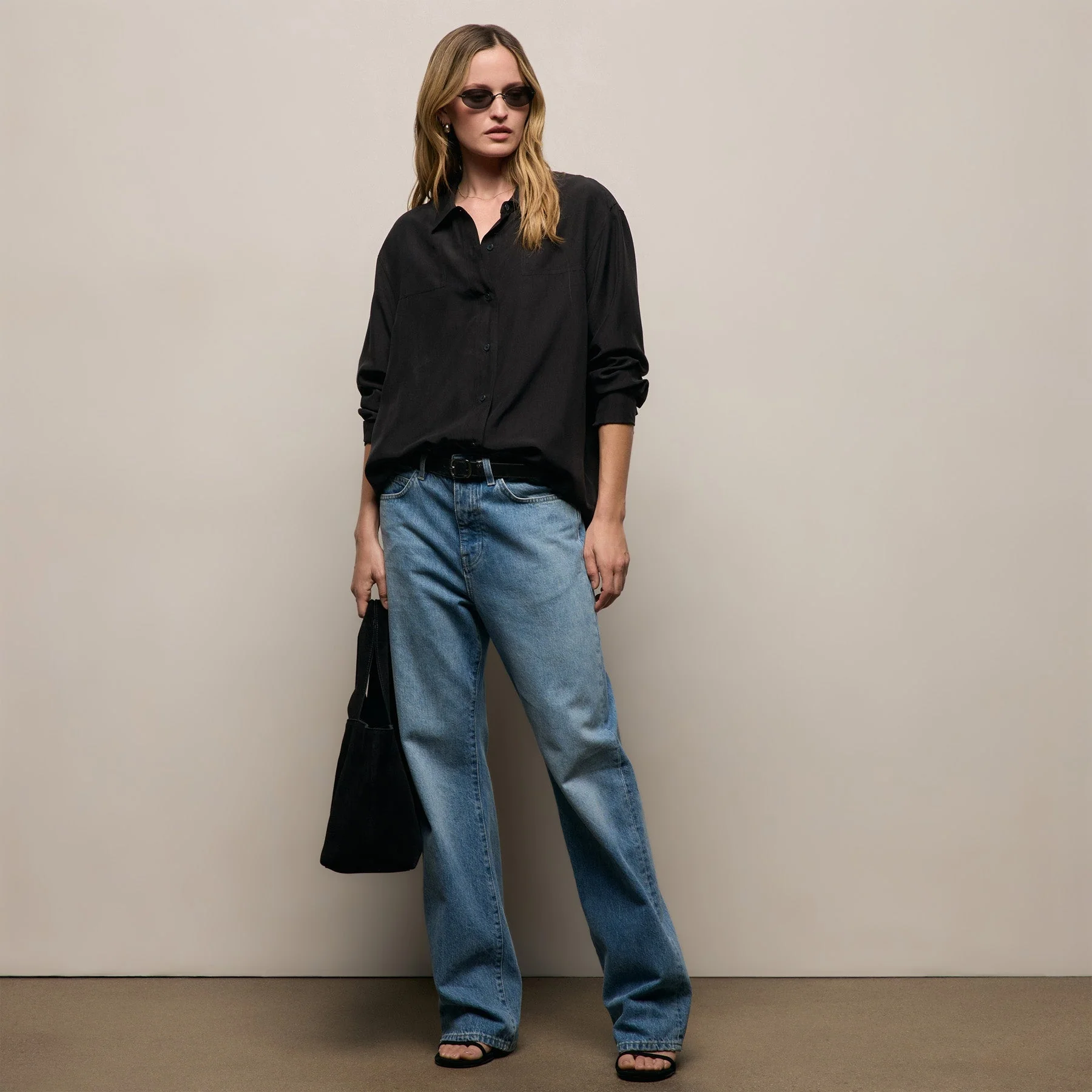 Washed Silk Patch Shirt - Washed Black - Image 4