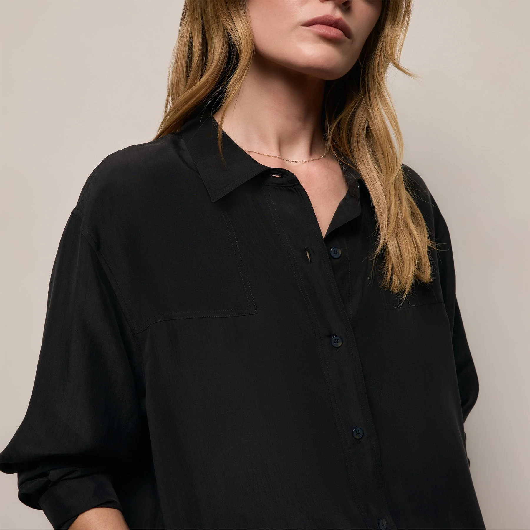 Washed Silk Patch Shirt - Washed Black - Image 5