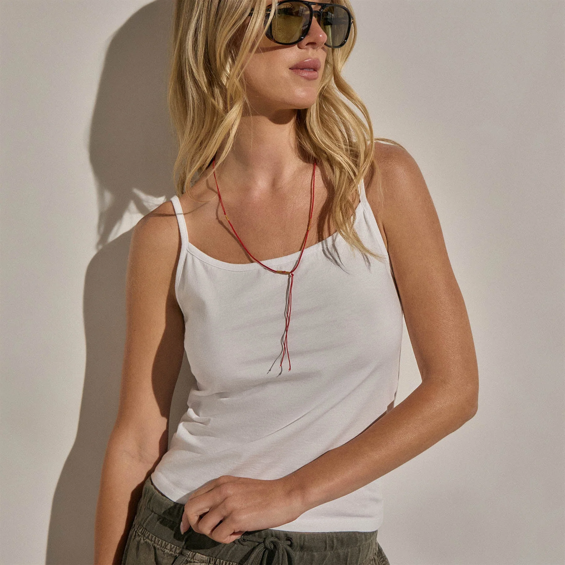 Wide Neck Tank Top - White - Image 3