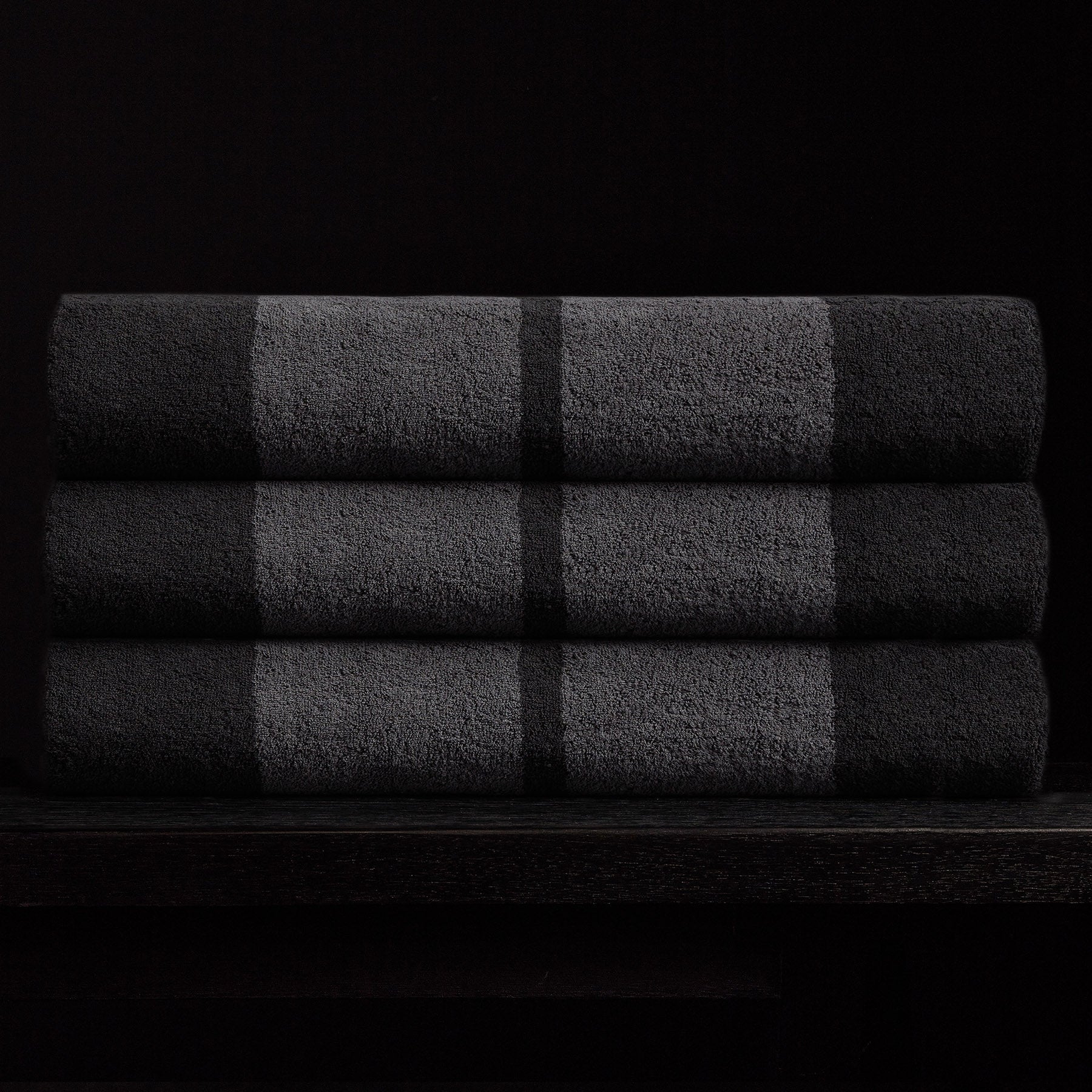 Wide Stripe Beach Towel - Slate/Raccoon Grey - Image 2