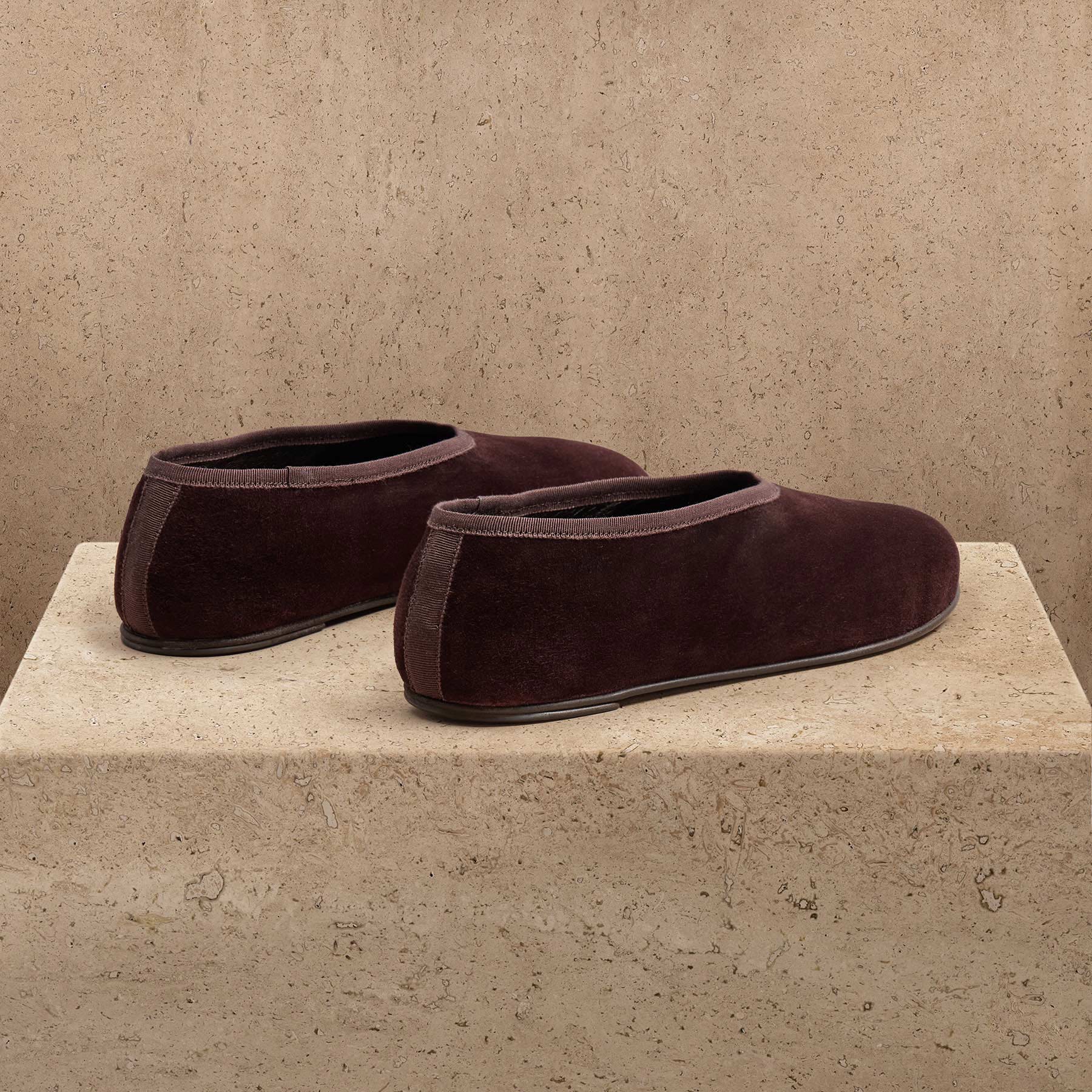 Women's Binded Suede Ballet Flat - Deep Burgundy/Wine - Image 5