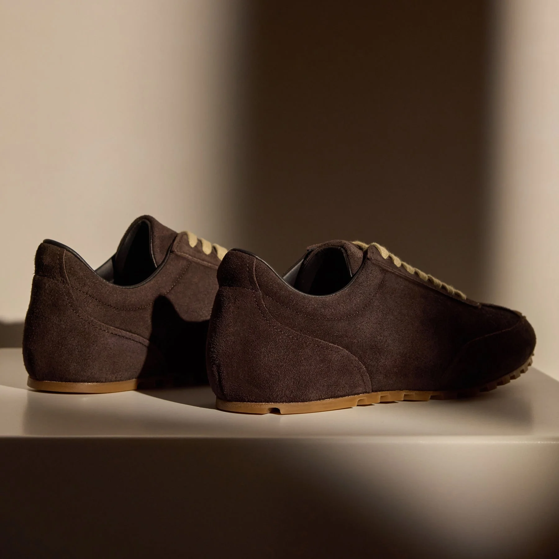 Women's Suede Low Running Sneaker - Cafe - Image 3