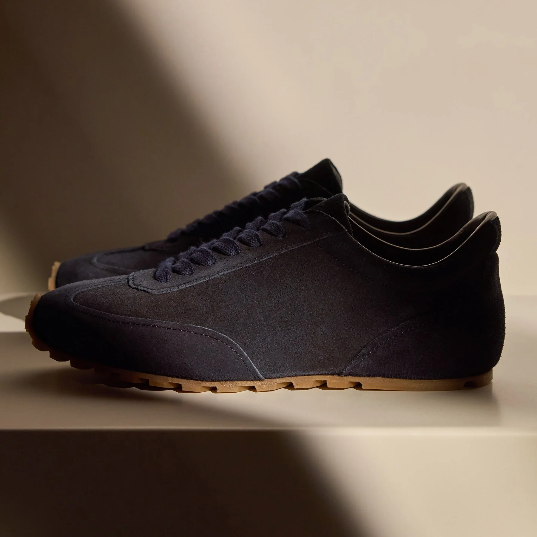 Women's Suede Low Running Sneaker - Navy - Image 4
