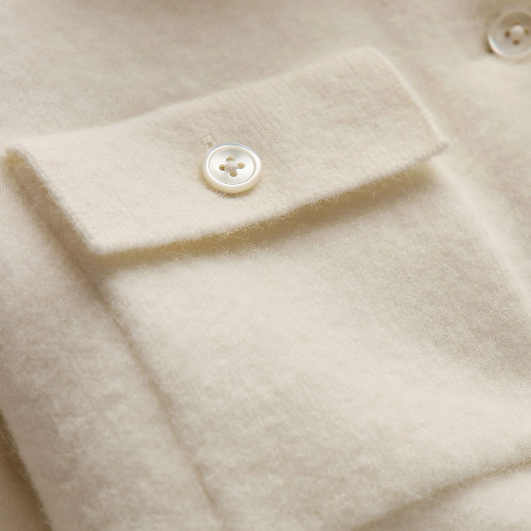 Wool Alpaca Funnel Neck Cardigan Jacket - Ivory - Image 7