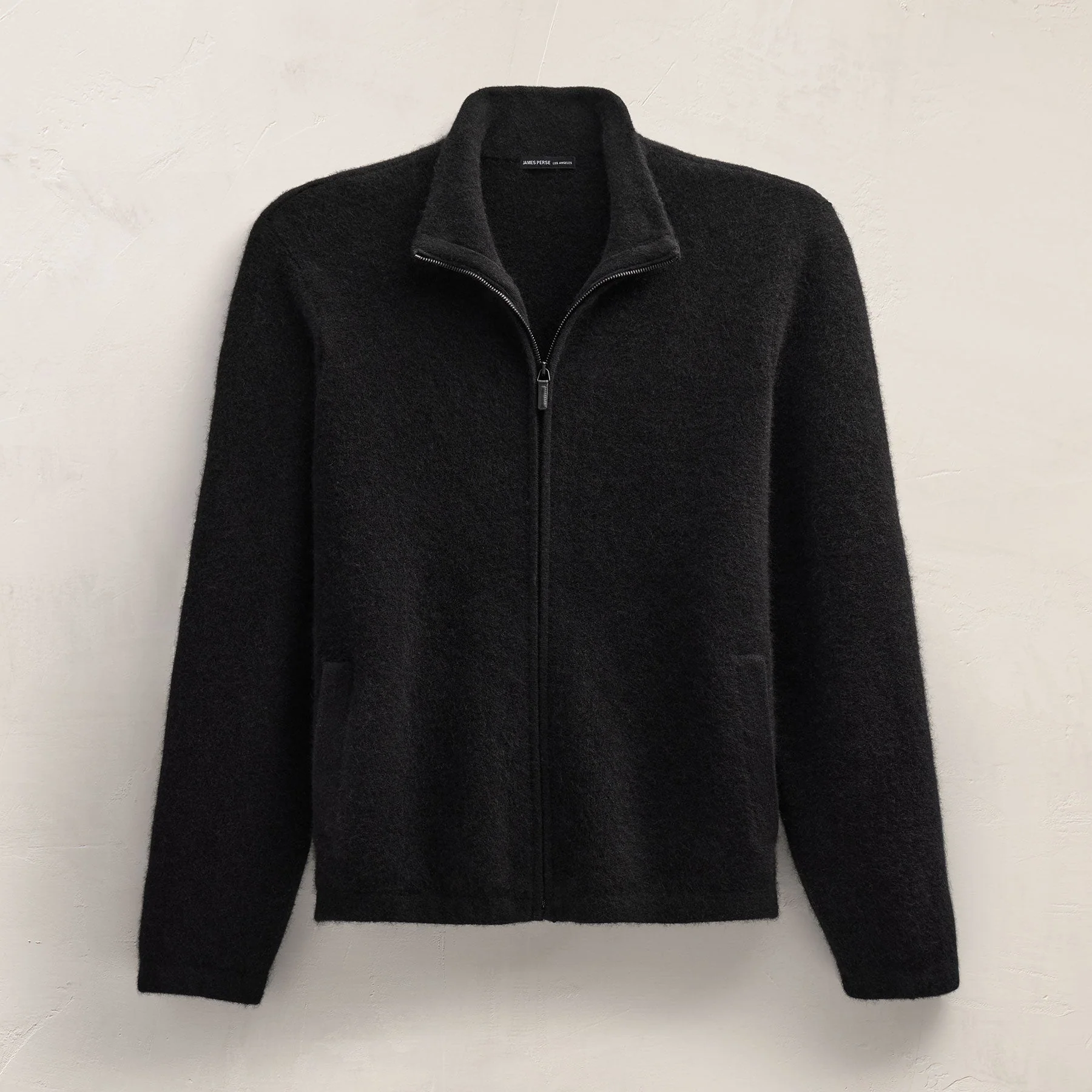 Wool Alpaca Stretch Zip Front - Black - Image 2