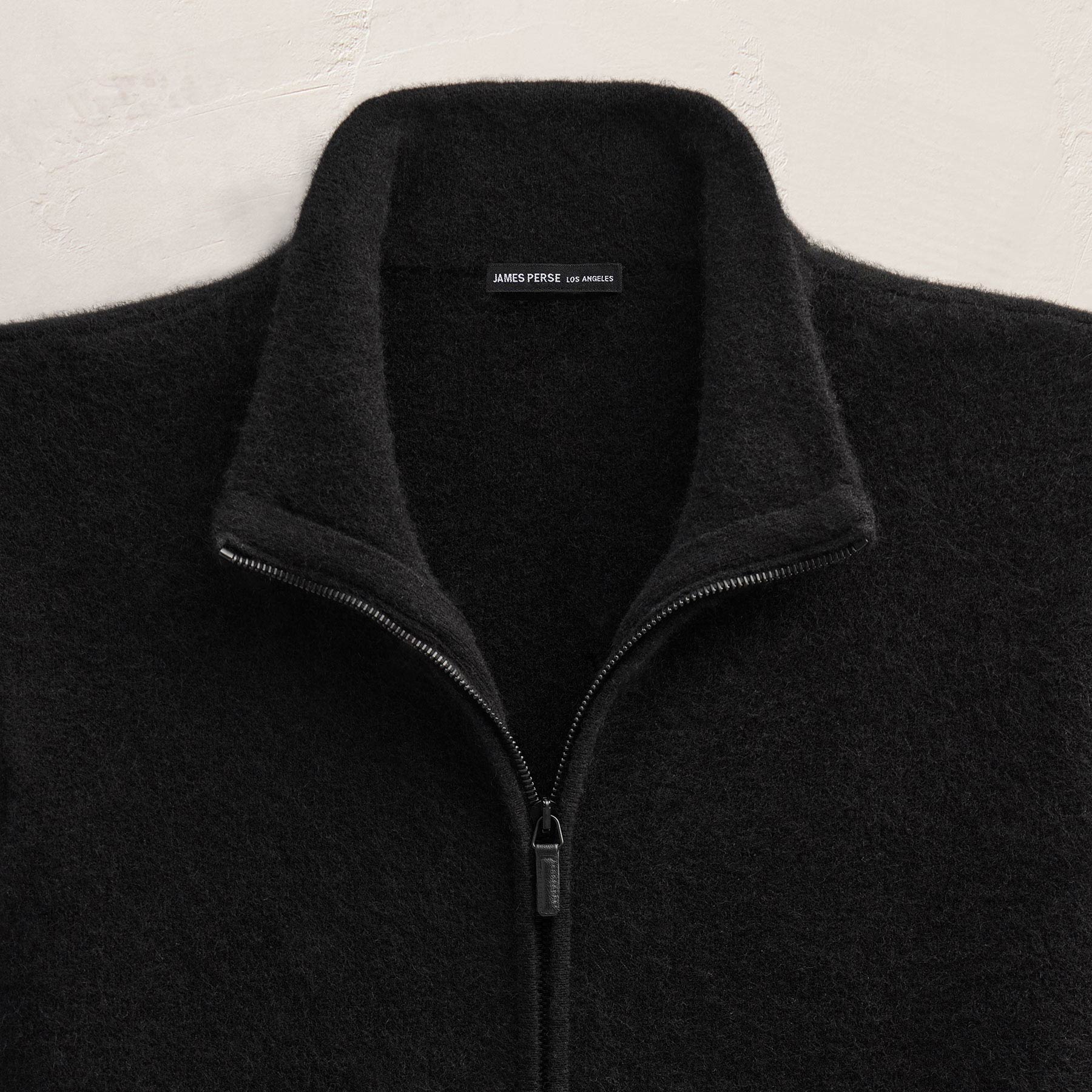 Wool Alpaca Stretch Zip Front - Black - Image 5