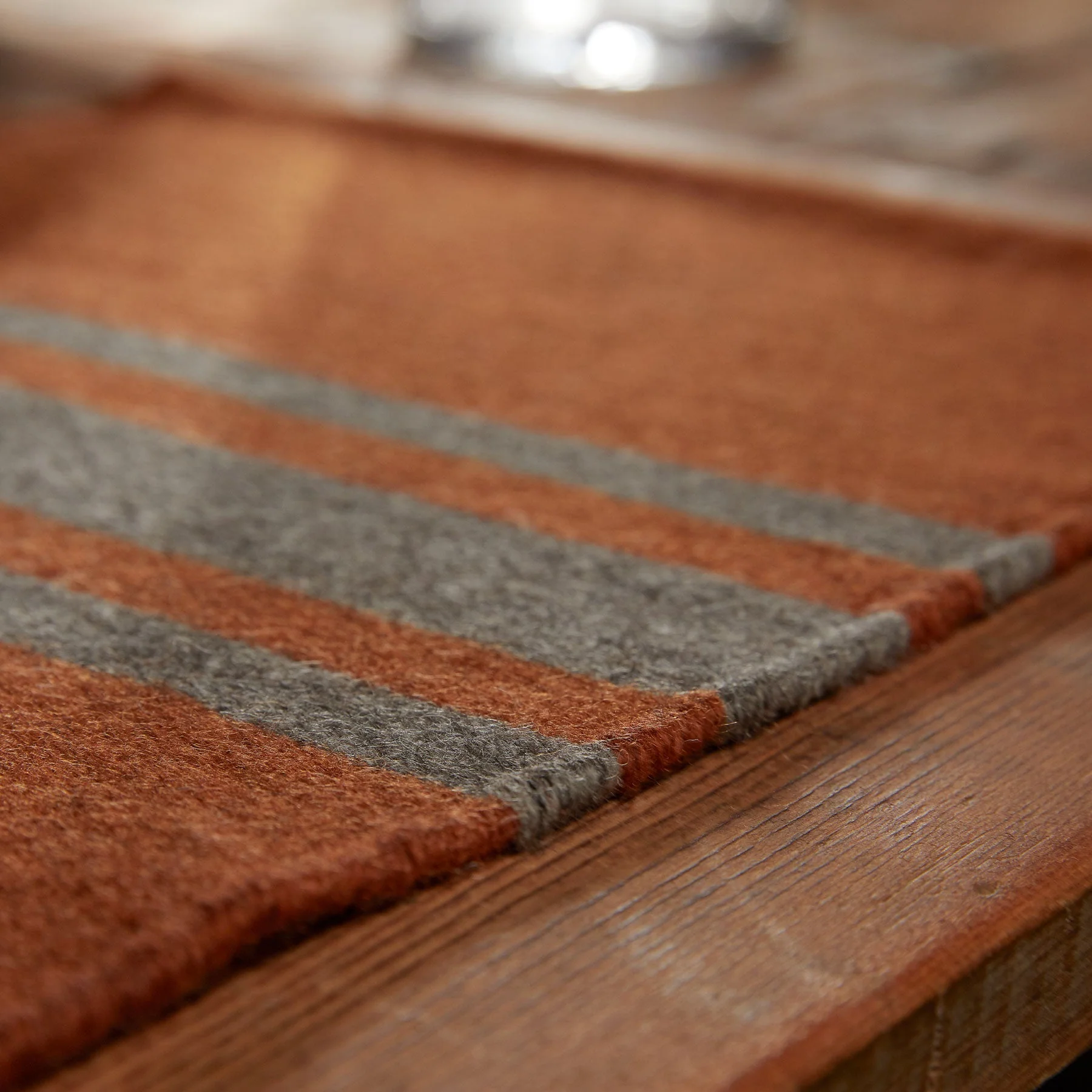 Wool Striped Placemat - Ochre/Flint - Image 3